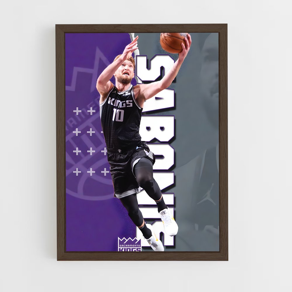 Poster En Vol avec Sabonis – affiche Basketball (vue 5)